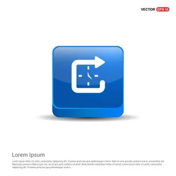Clock Icon - 3d Blue Button Stock Illustration