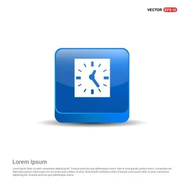 Clock Icon - 3d Blue Button Stock Illustration