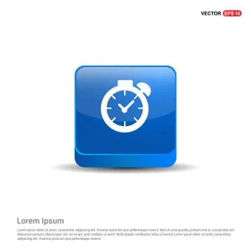 Clock Icon - 3d Blue Button Stock Illustration