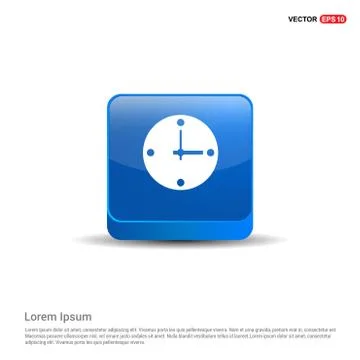 Clock Icon - 3d Blue Button Illustrazione stock