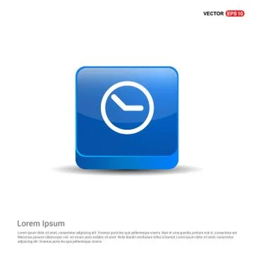 Clock Icon - 3d Blue Button Stockillustratie