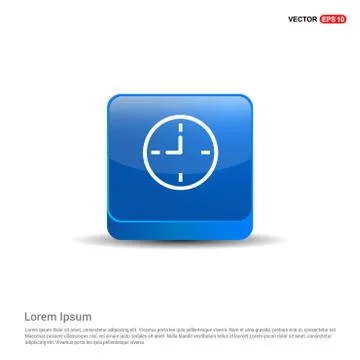 Clock Icon - 3d Blue Button Illustrazione stock