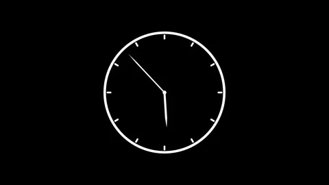Clock icon 4k animane black background.clock icon video clock face animation Stock Footage 336977607