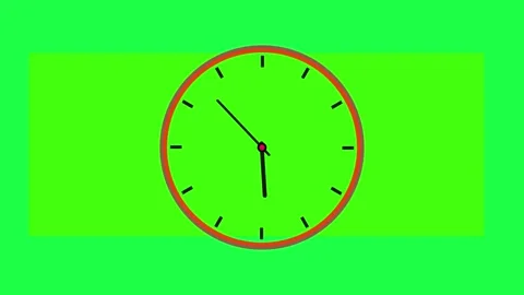 Clock icon 4k animane black background.clock icon video clock face animation Stock Footage 336977608