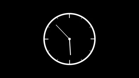 Clock icon 4k animane black background.clock icon video clock face animation Stock Footage 336977611