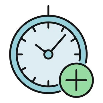 Clock icon adding extra time or new schedule planning イラスト素材