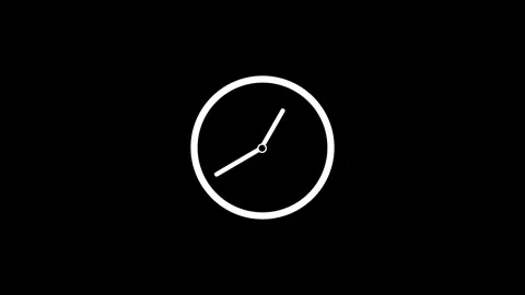 Clock icon animation on the black background. Stock Footage 306557671