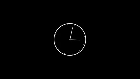 Clock icon animation on the black background. Stock Footage 306557686