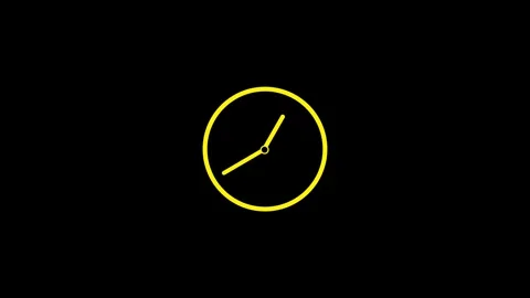 Clock icon animation on the black background. Stock Footage 306557687