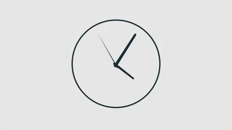 Clock Icon Animation on Transparent Background .4k video Stock Footage 340258415