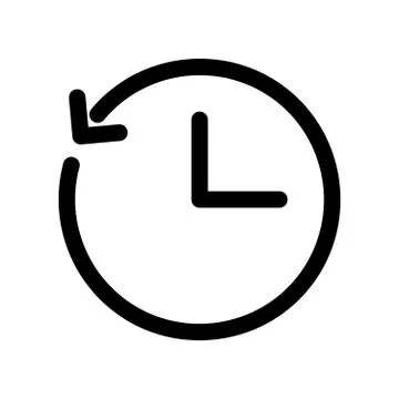 Clock icon with arrow as a time shift. Outline modern design element. Simple Stock Illustration
