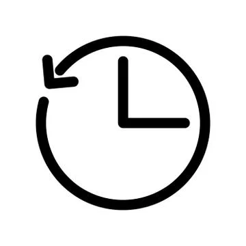 Clock icon with arrow as a time shift. Outline modern design element. Simple Stock Illustration