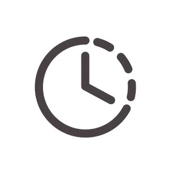 Clock icon with arrow, vector alarm or stopwatch timer simple sign Stock Illustration