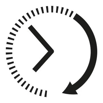 Clock icon. Black and white clock arrows Stock Illustration