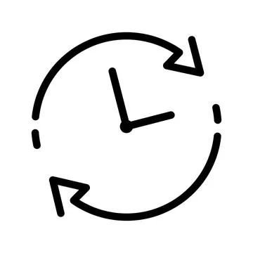 Clock icon. Black and white clock arrows Stock Illustration