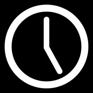 Clock icon on black. Stock Illustration