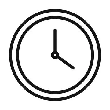 Clock icon Black line art vector logo 库存插图
