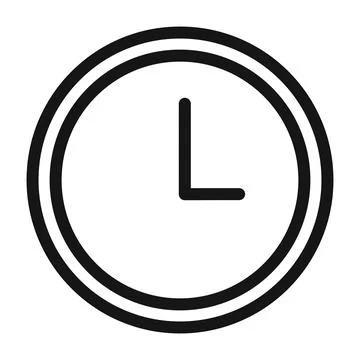 Clock icon Black line art vector logo 库存插图