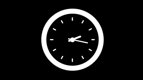 Clock icon Black White 1 Stock Footage 273991357