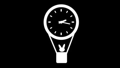 Clock icon Black White 12 Stock Footage 273991383