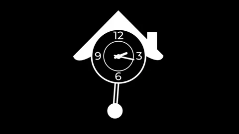 Clock icon Black White 13 Stock Footage 273991385