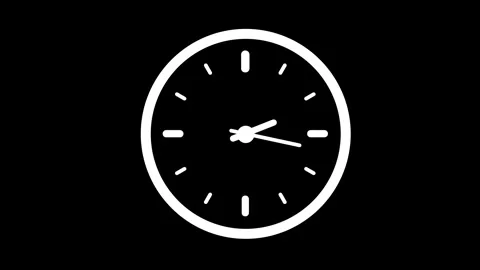 Clock icon Black White 2 Stock Footage 273991359