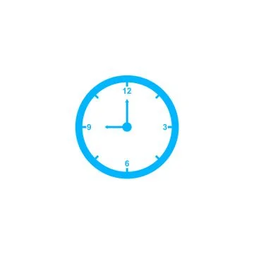 Clock icon, blue clock icon vector Illustrazione stock