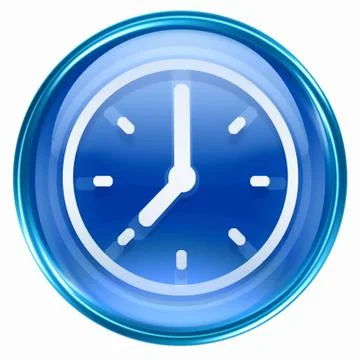 Clock icon blue, isolated on white background イラスト素材