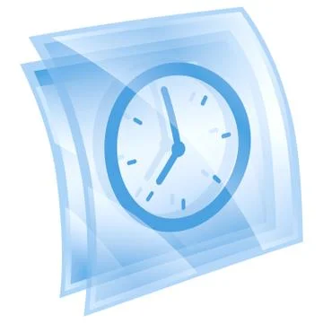 Clock icon blue, isolated on white background. Stockillustratie
