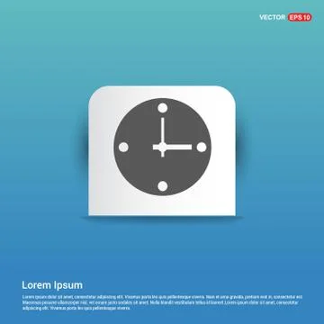 Clock Icon - Blue Sticker button Stock Illustration