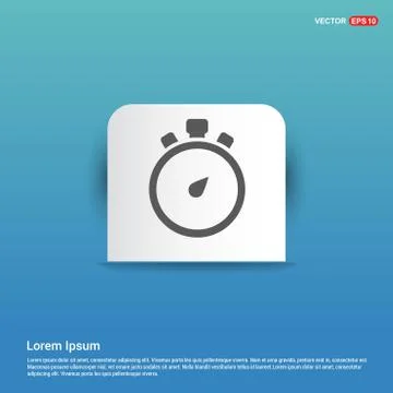 Clock icon - Blue Sticker button Illustrazione stock