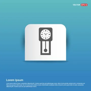 Clock icon - Blue Sticker button Illustrazione stock