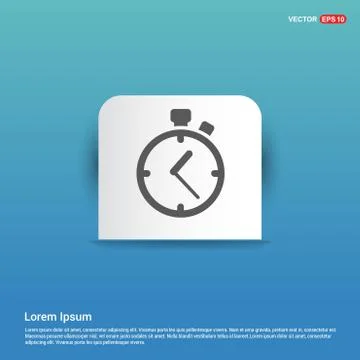 Clock icon - Blue Sticker button 스톡 일러스트