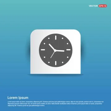 Clock Icon - Blue Sticker button Stock Illustration