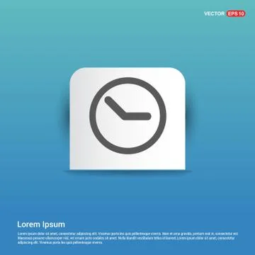 Clock Icon - Blue Sticker button Stock Illustration