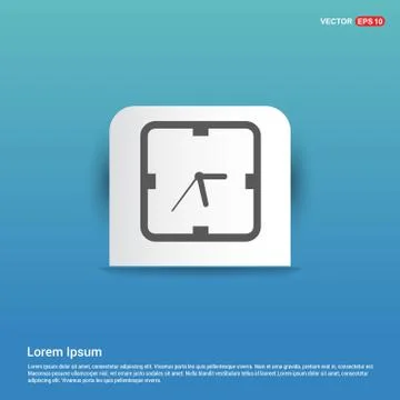 Clock icon - Blue Sticker button Stock Illustration