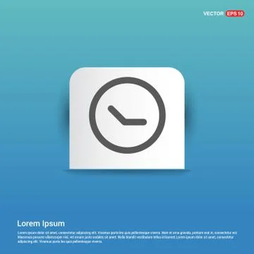 Clock Icon - Blue Sticker button Illustrazione stock