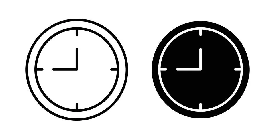 Clock icon bundle for website design projects Illustrazione stock