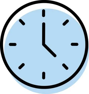Clock icon for business operating hours Stock Illustration