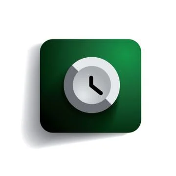 Clock icon button Stock Illustration