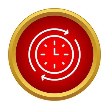 Clock icon with circular arrows illustrating time refresh Stock Illustration