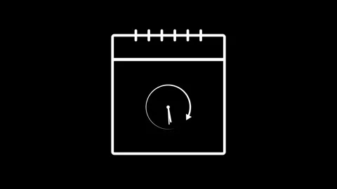 Clock icon with clip board animation background Stock Footage 263873690