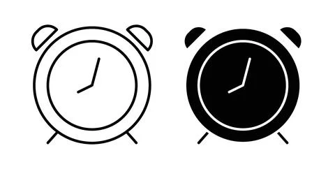 Clock icon collection in black, Line icons, flat symbols Illustrazione stock