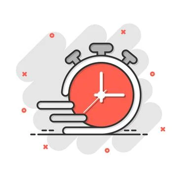 Clock icon in comic style. All day business and service cartoon vector illu.. Stock Illustration