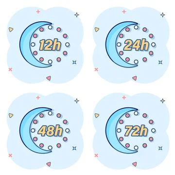 Clock icon in comic style. Timer countdown cartoon vector illustration on i.. イラスト素材