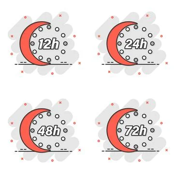 Clock icon in comic style. Timer countdown cartoon vector illustration on i.. イラスト素材