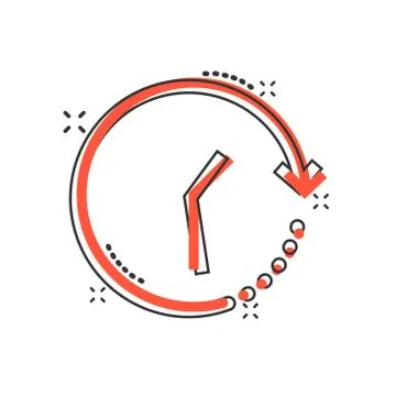 Clock icon in comic style. Watch cartoon vector illustration on white isolate 스톡 일러스트