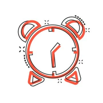 Clock icon in comic style. Watch cartoon vector illustration on white isolate Ilustración de archivo