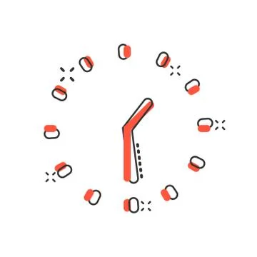 Clock icon in comic style. Watch cartoon vector illustration on white isolate 스톡 일러스트