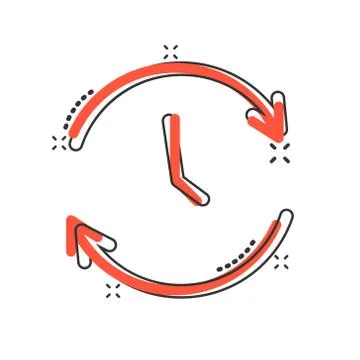 Clock icon in comic style. Watch cartoon vector illustration on white isolate 스톡 일러스트